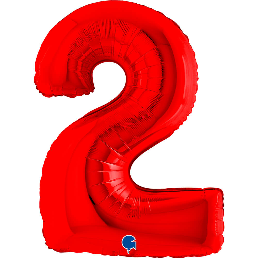Ballon chiffre - rouge - 40" - Gonflage Hélium en boutique