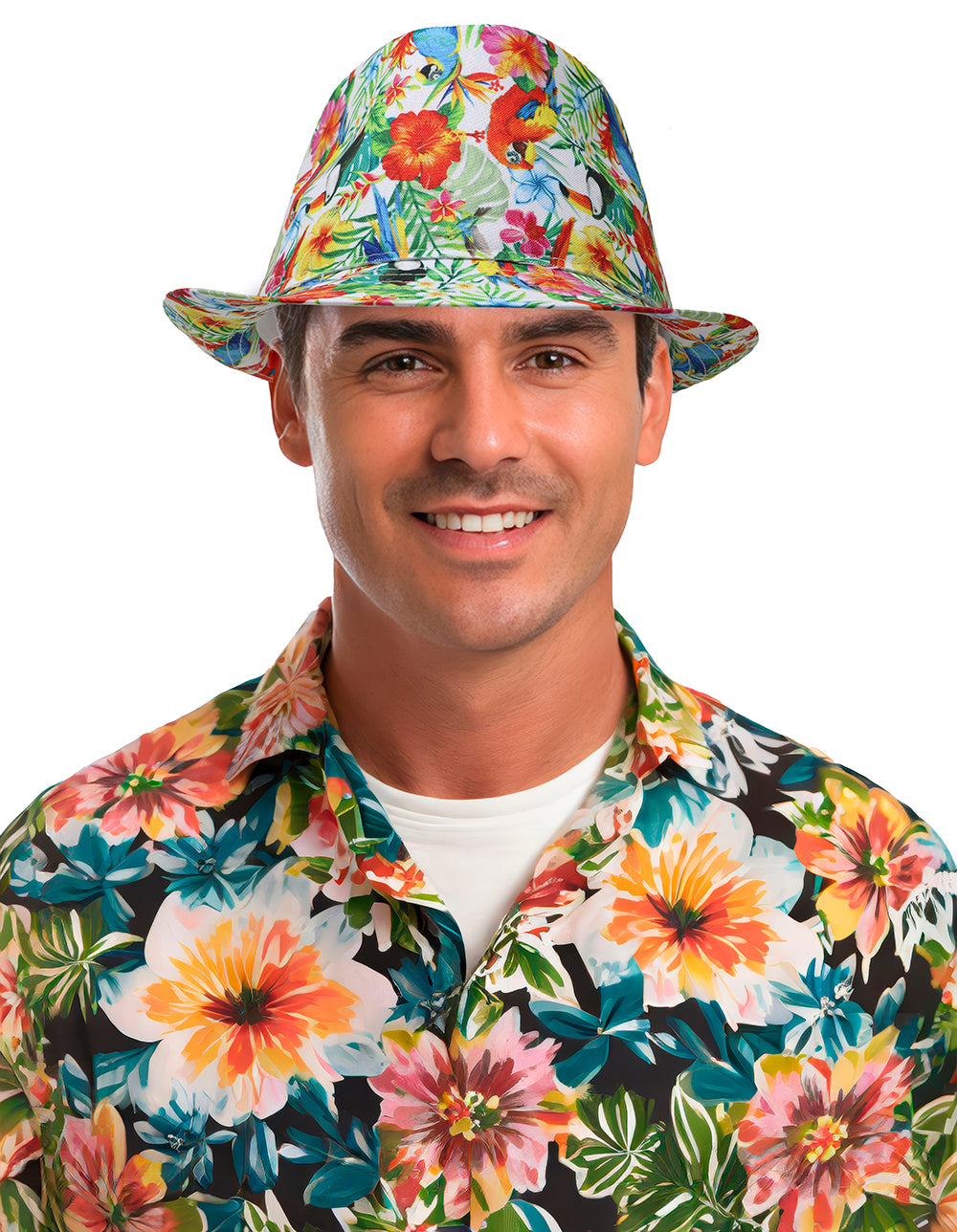 Bob tropical multicolore en polyester - adulte