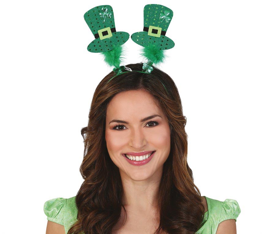 Diadème St Patrick - Haut de forme vert en feutre