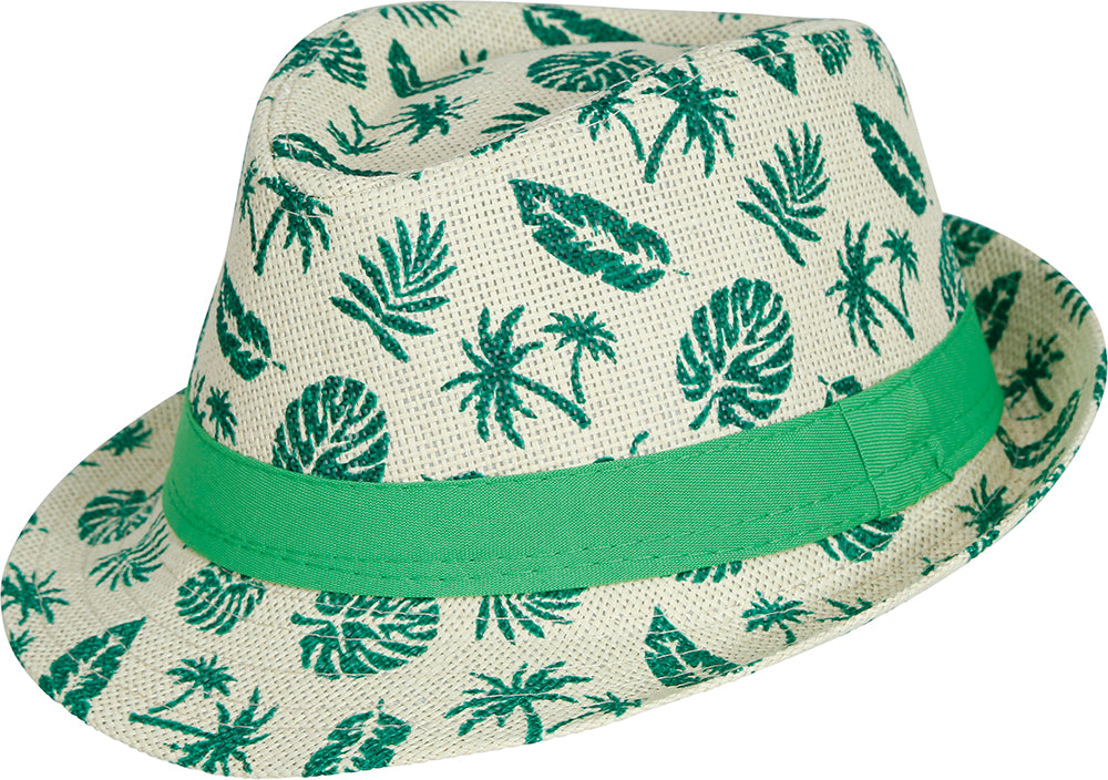 Chapeau été enfant - Paille et vert - Polyester - Hawaï