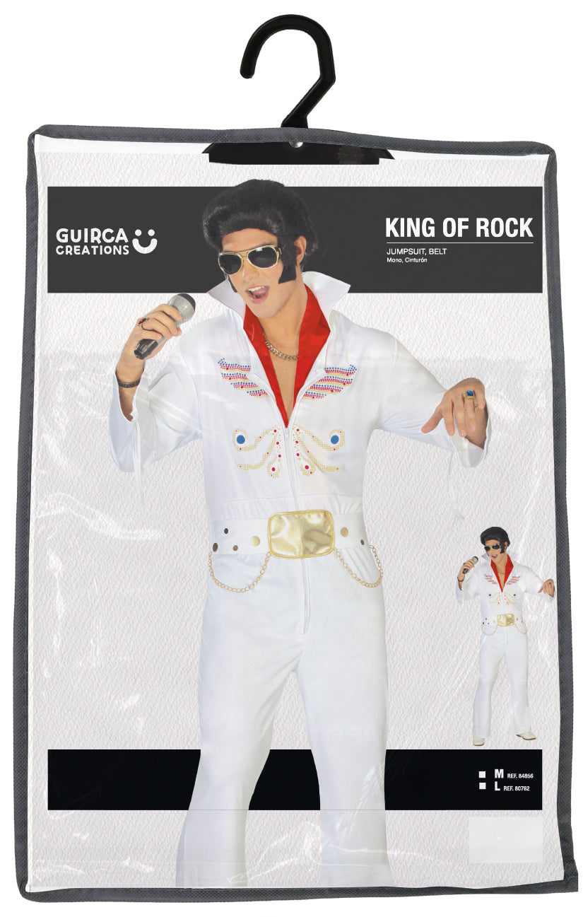 Costume roi du rock adulte - blanc et or - taille M