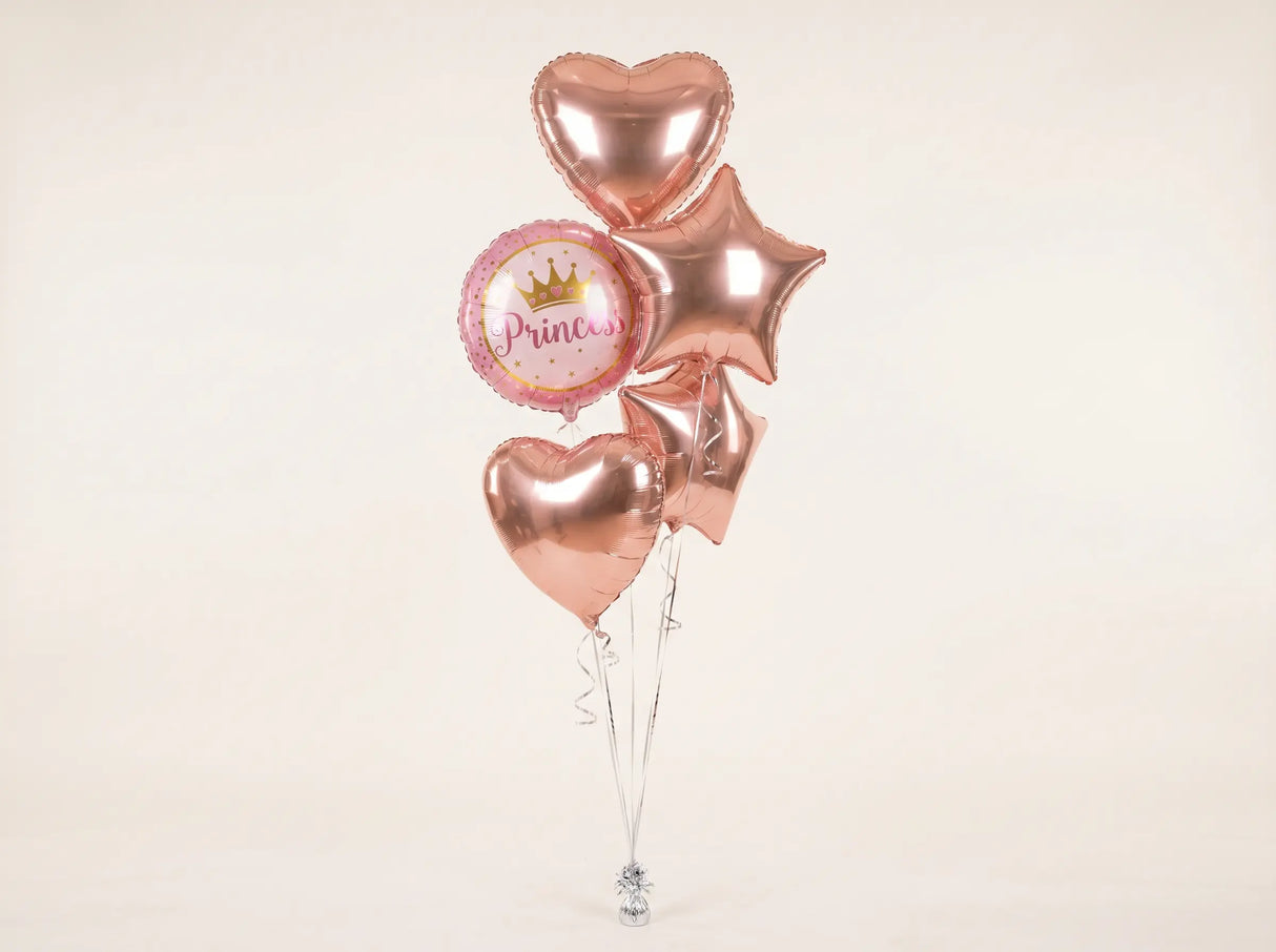 Bouquet de Ballons "Princesse & Rose Gold" - Anniversaire Fille - Livraison 06
