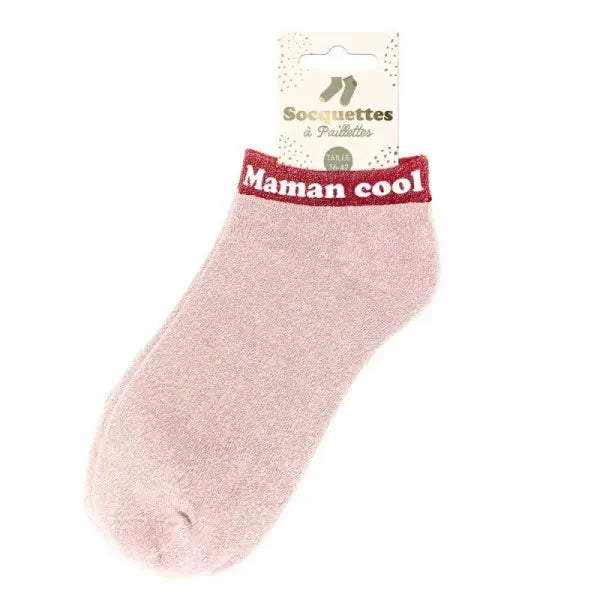 Socquettes Paillettes "Maman Cool" – Chaussettes pour Femme