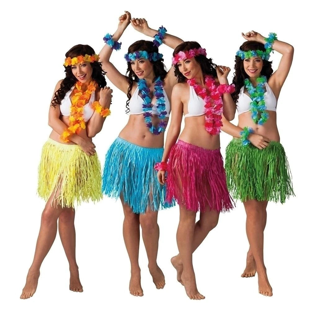 Set Hawaï 4 Pièces – Jupe 41 cm, Collier, Serre-Tête et Bracelets