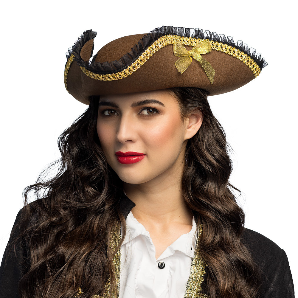 Chapeau Pirate Brun Adulte – Déguisement Corsaire Halloween & Carnaval