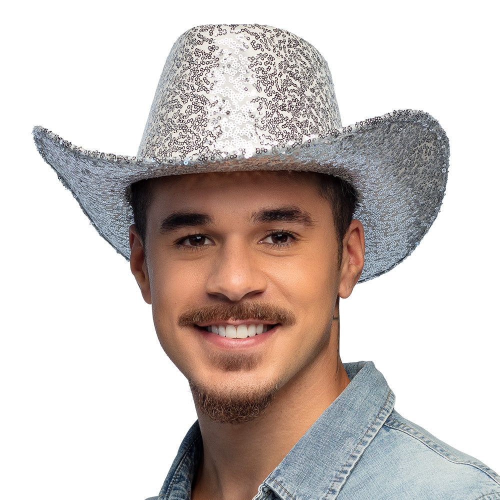 Chapeau Cowboy Pailleté Rodeo Party (Argent, Or ou Rose) – Soirée Western & Bal Costumé