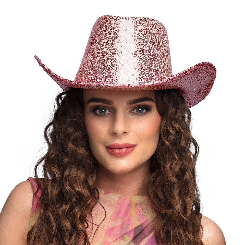 Chapeau Cowboy Pailleté Rodeo Party (Argent, Or ou Rose) – Soirée Western & Bal Costumé