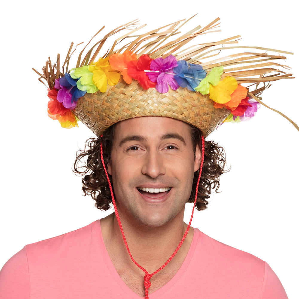 Chapeau de Paille Tropical Adulte – Accessoire Déguisement Hawaï & Fête Été