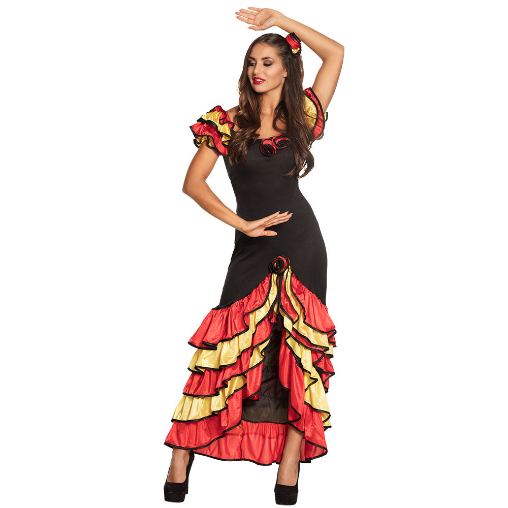 Costume Flamenco Femme Tailles S & M – Déguisement Espagnol Carnaval & Soirée