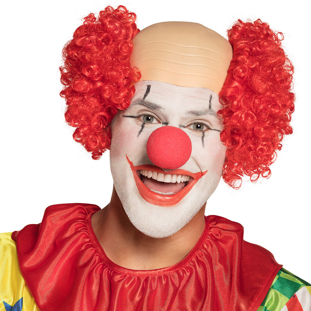 Perruque Clown Chauve Rouge – Déguisement Cirque & Soirée Costumée