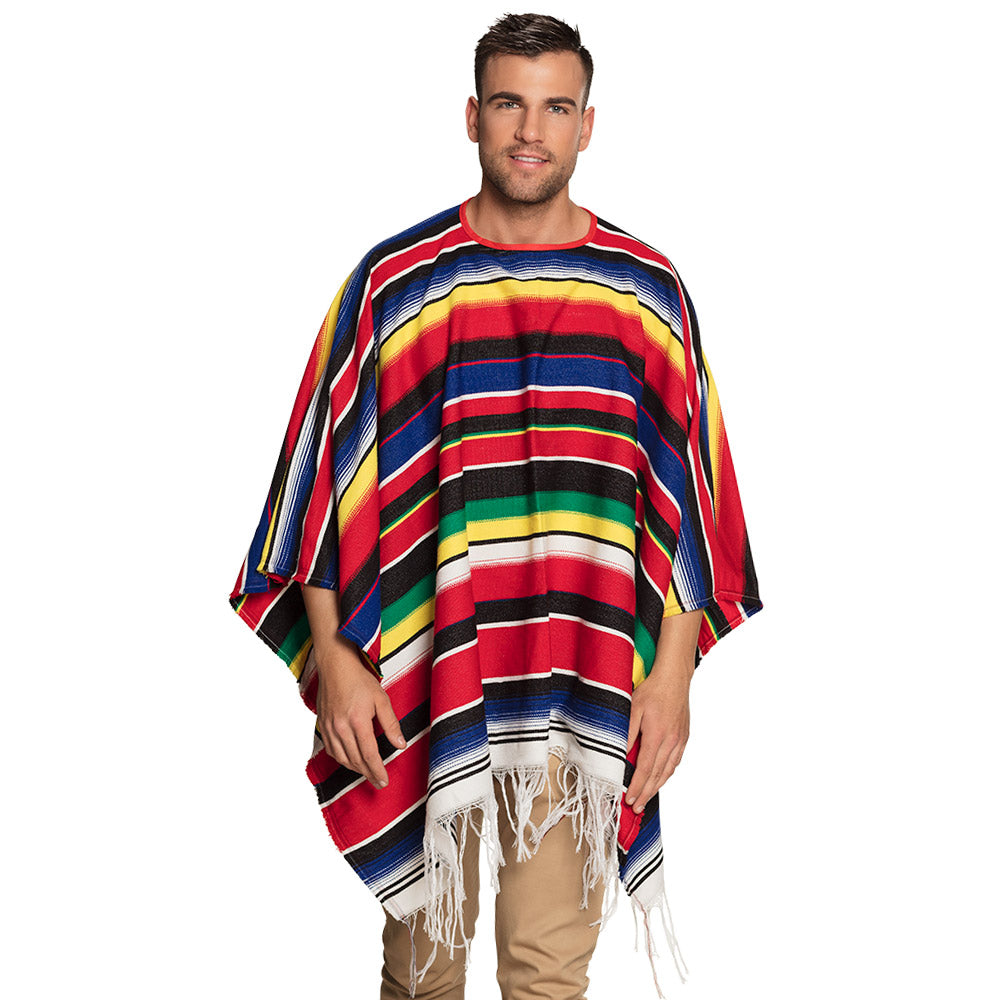 Poncho Mexicain Diego Multicouleur – Accessoire Déguisement Thème Mexicain & Soirée