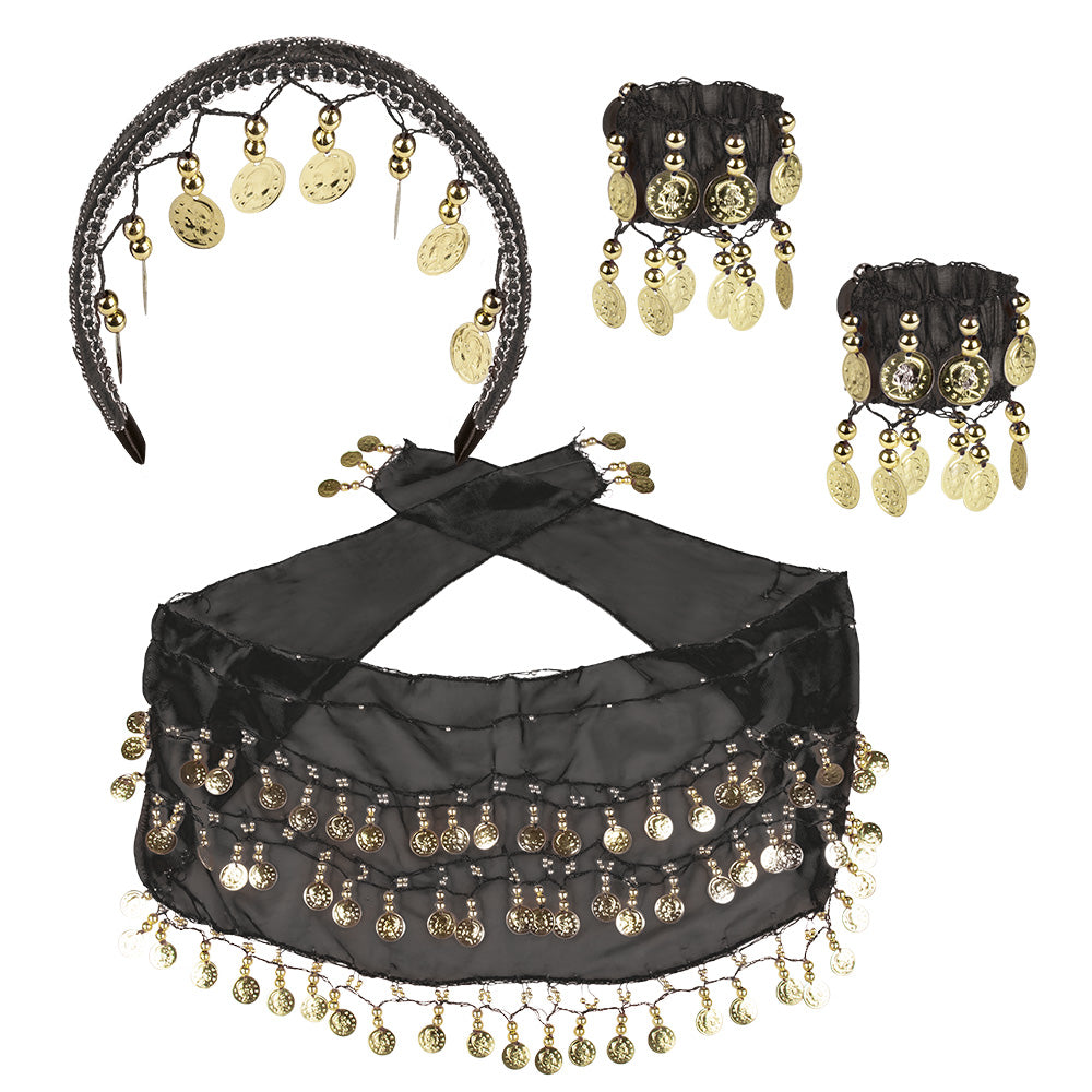 Set Accessoires Gypsy Noir – Déguisement Bohème Femme & Soirée Costumée