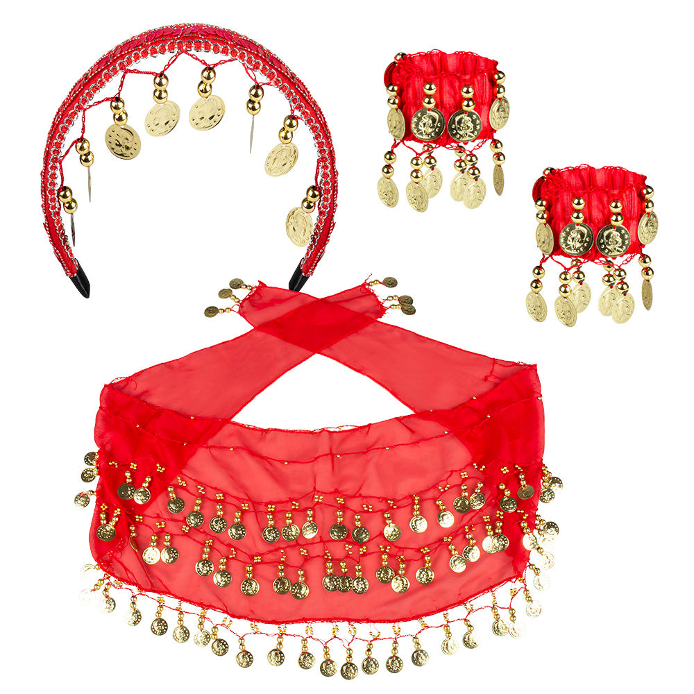 Set Accessoires Gypsy Rouge – Déguisement Bohème Femme & Soirée Costumée