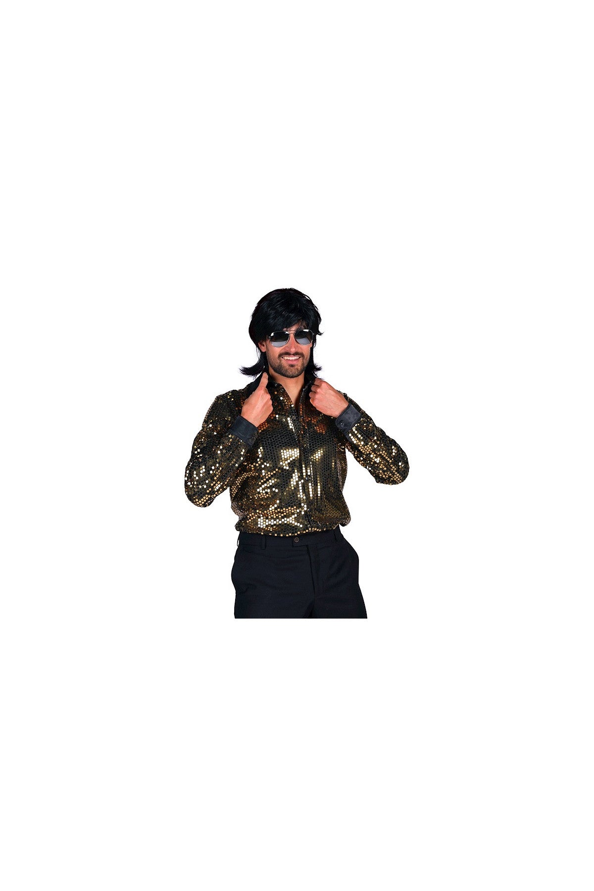 Chemise Disco Dorée Homme Tailles S à L – Soirée Disco Années 70