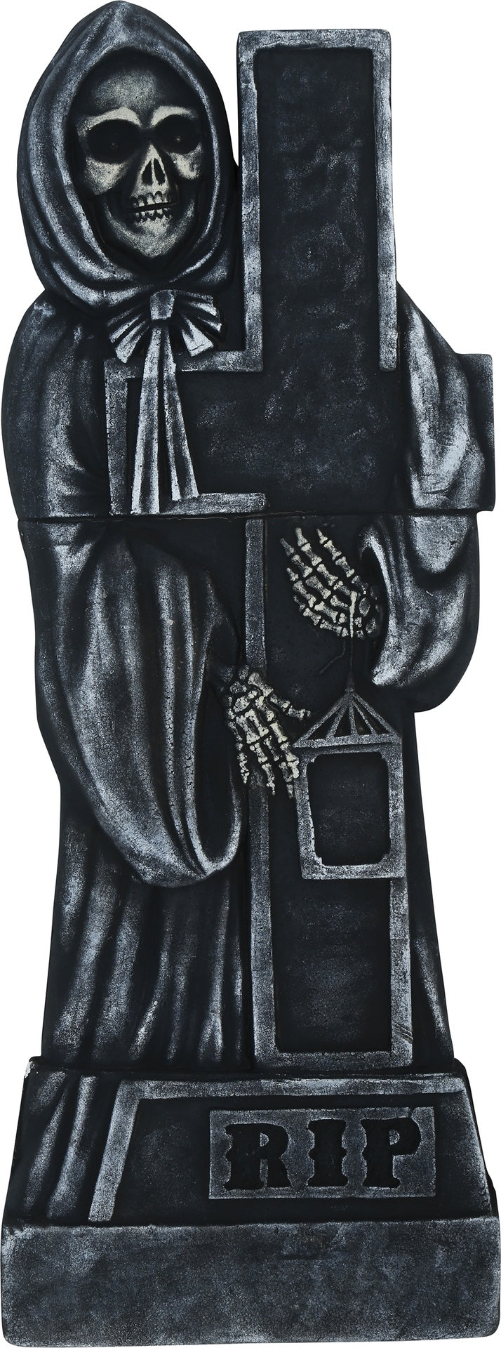 Pierre Tombale Squelette et Croix Lumineuse – Décoration Halloween Cimetière