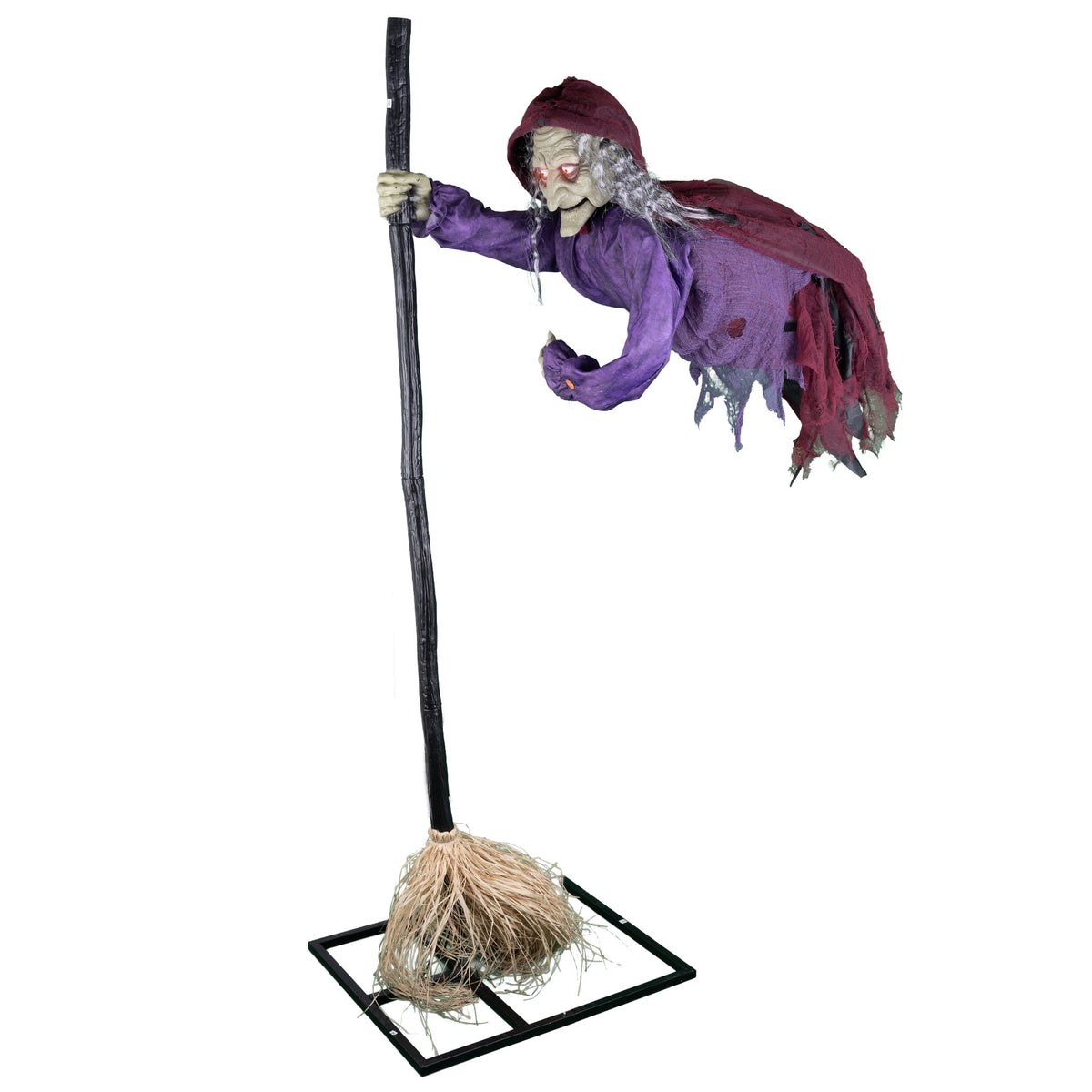 Automate Halloween Sorcière Planante 195 cm Animatronique – Terrasse Abritée, Villa et Vitrine