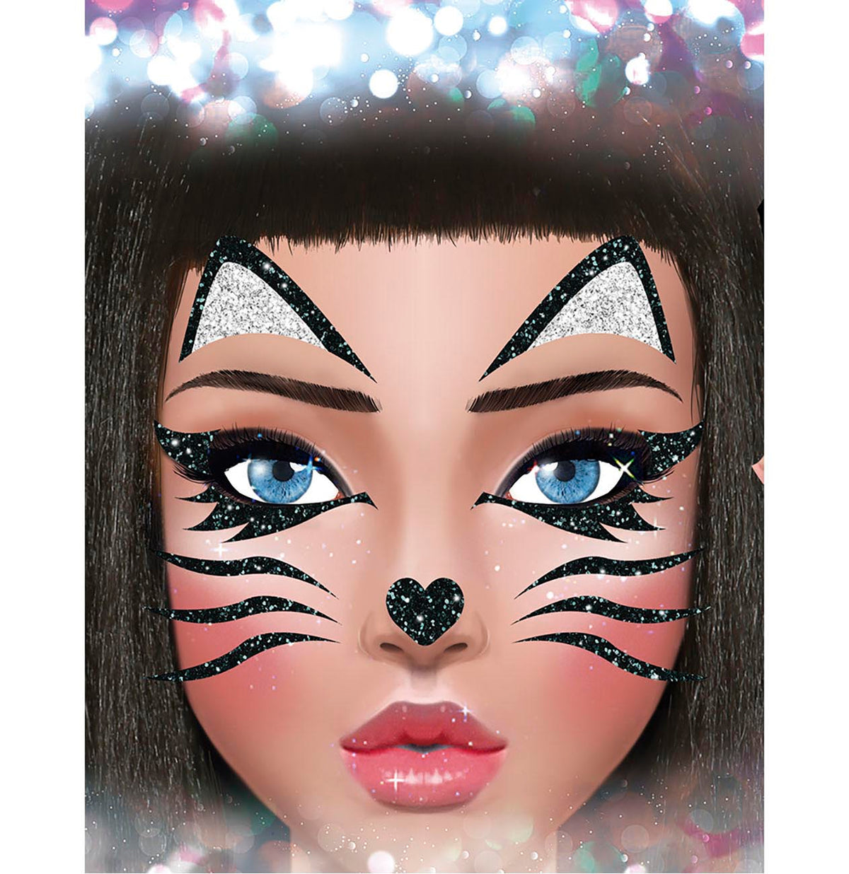 Glitter Face Chat Noir – Bijou de Visage Halloween