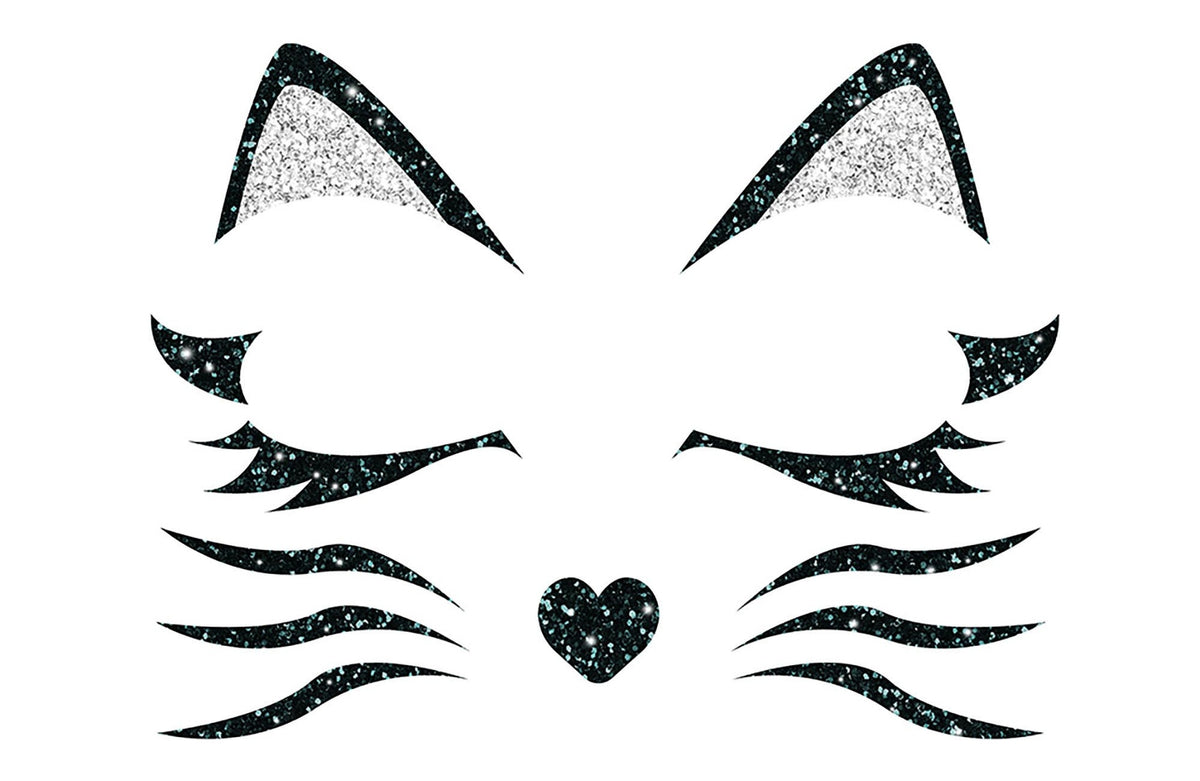Glitter Face Chat Noir – Bijou de Visage Halloween