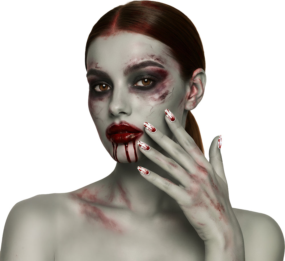 Faux Ongles Ensanglantés avec Colle – Halloween