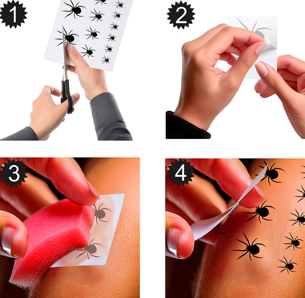 Tatouages Araignées Adhésifs – Halloween