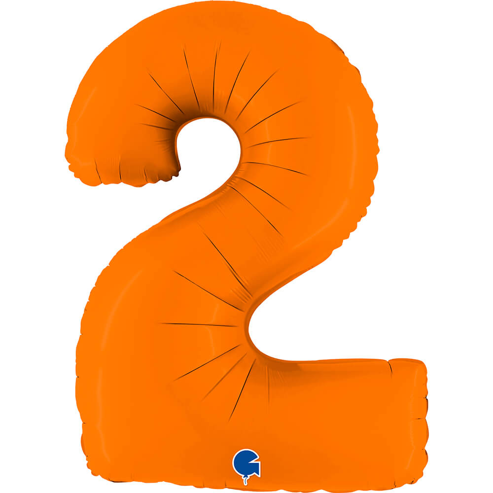 Ballon chiffre - Orange mat - 40" - Gonflage Hélium en boutique