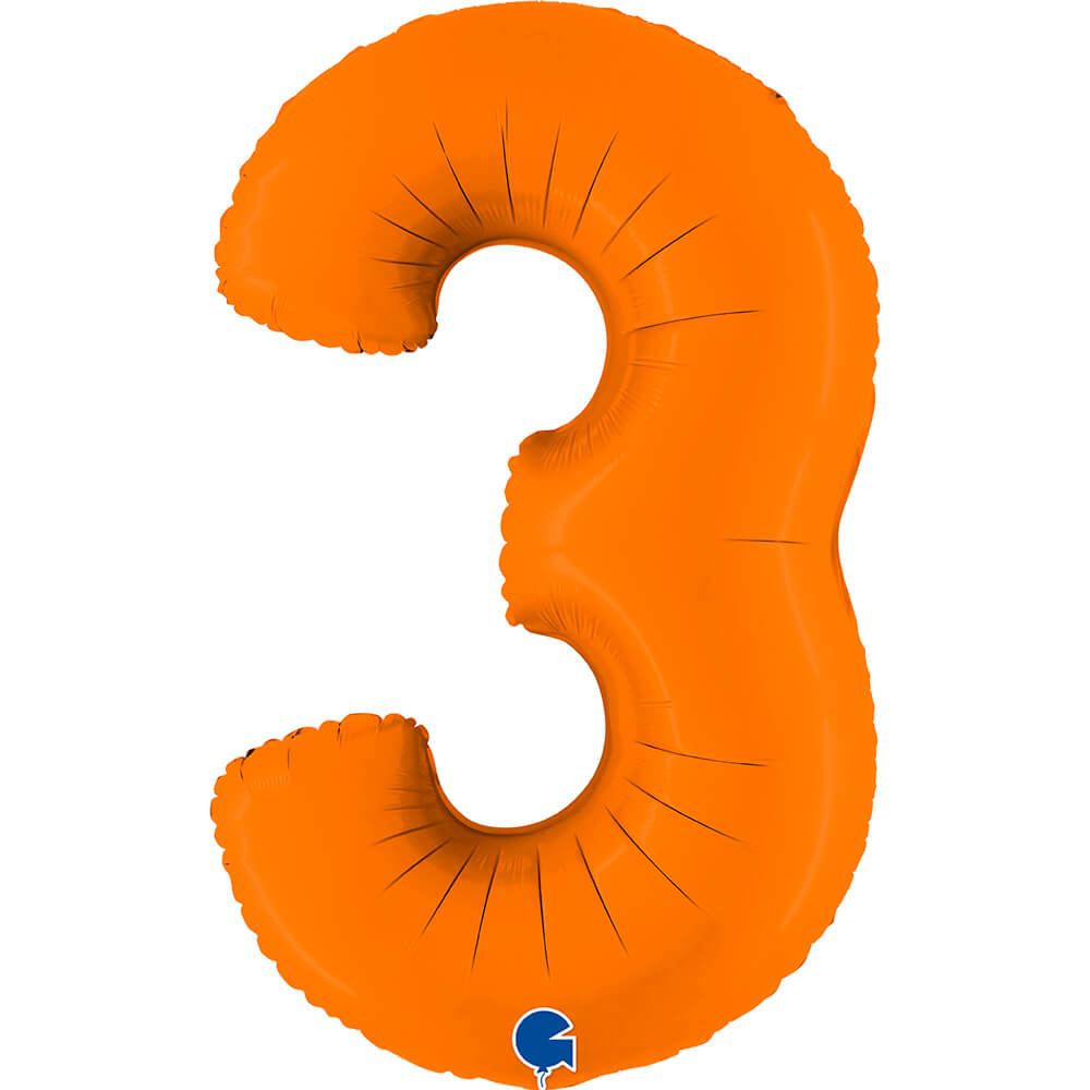 Ballon chiffre - Orange mat - 40" - Gonflage Hélium en boutique