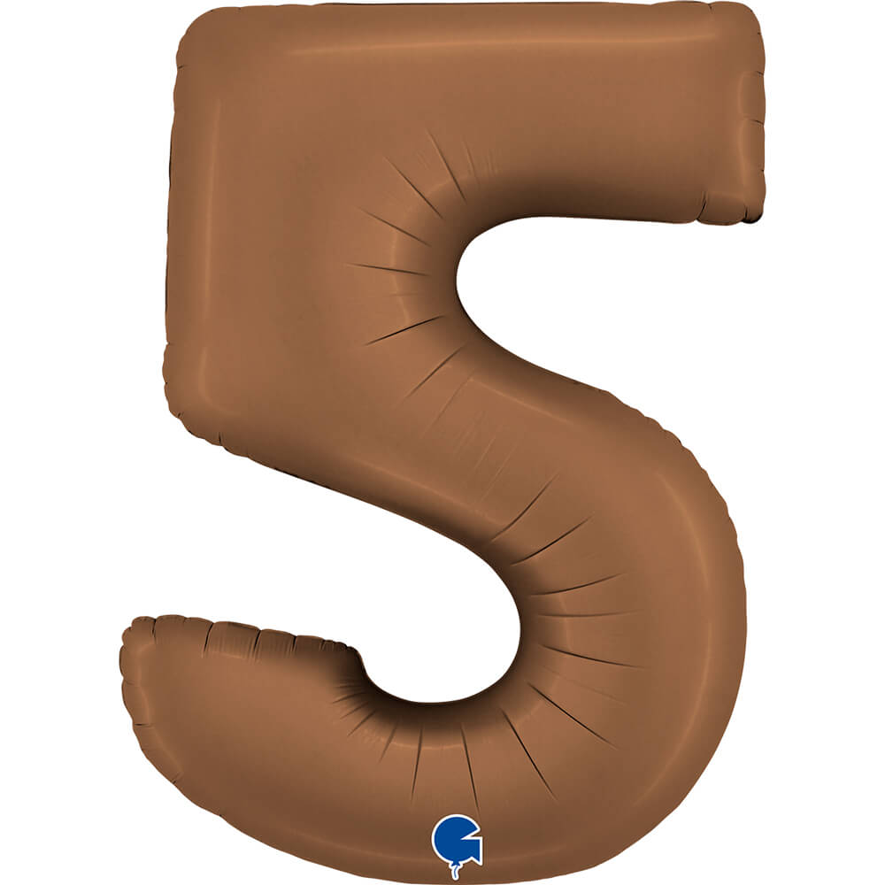 Ballon chiffre 0 - Chocolat satiné - 40" - Gonflage Hélium en boutique