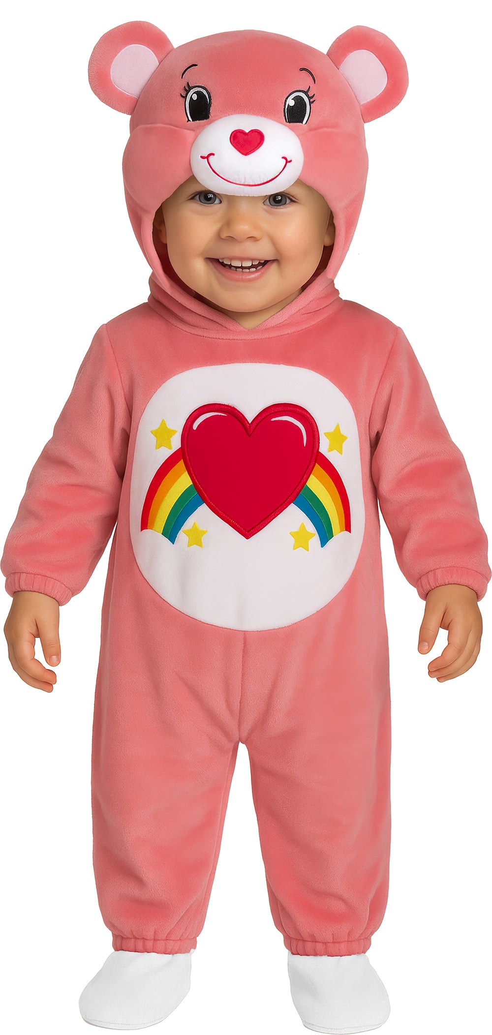 Déguisement ourson arc-en-ciel rose et blanc bébé 18-24 mois