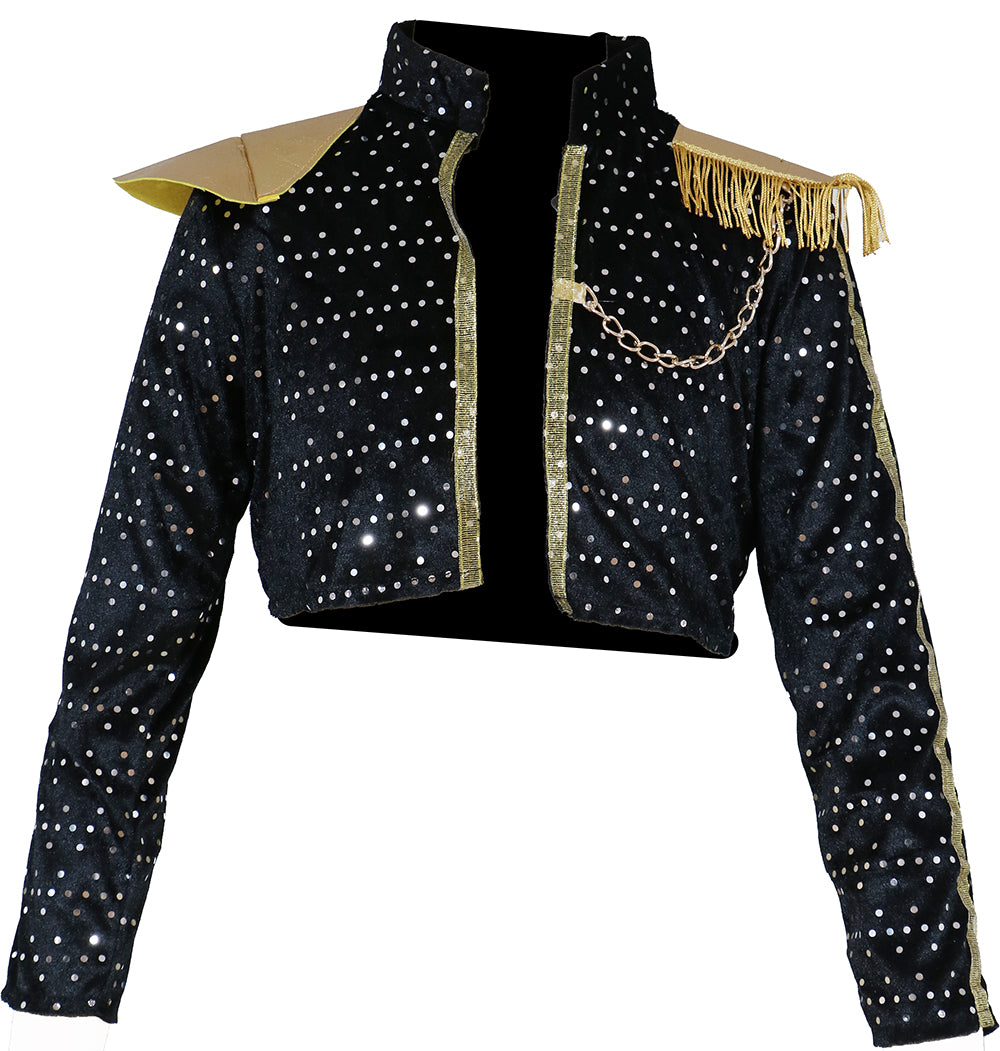 Déguisement K-Pop Argent Fille - T-shirt, Veste, Pantalon et Ceinture