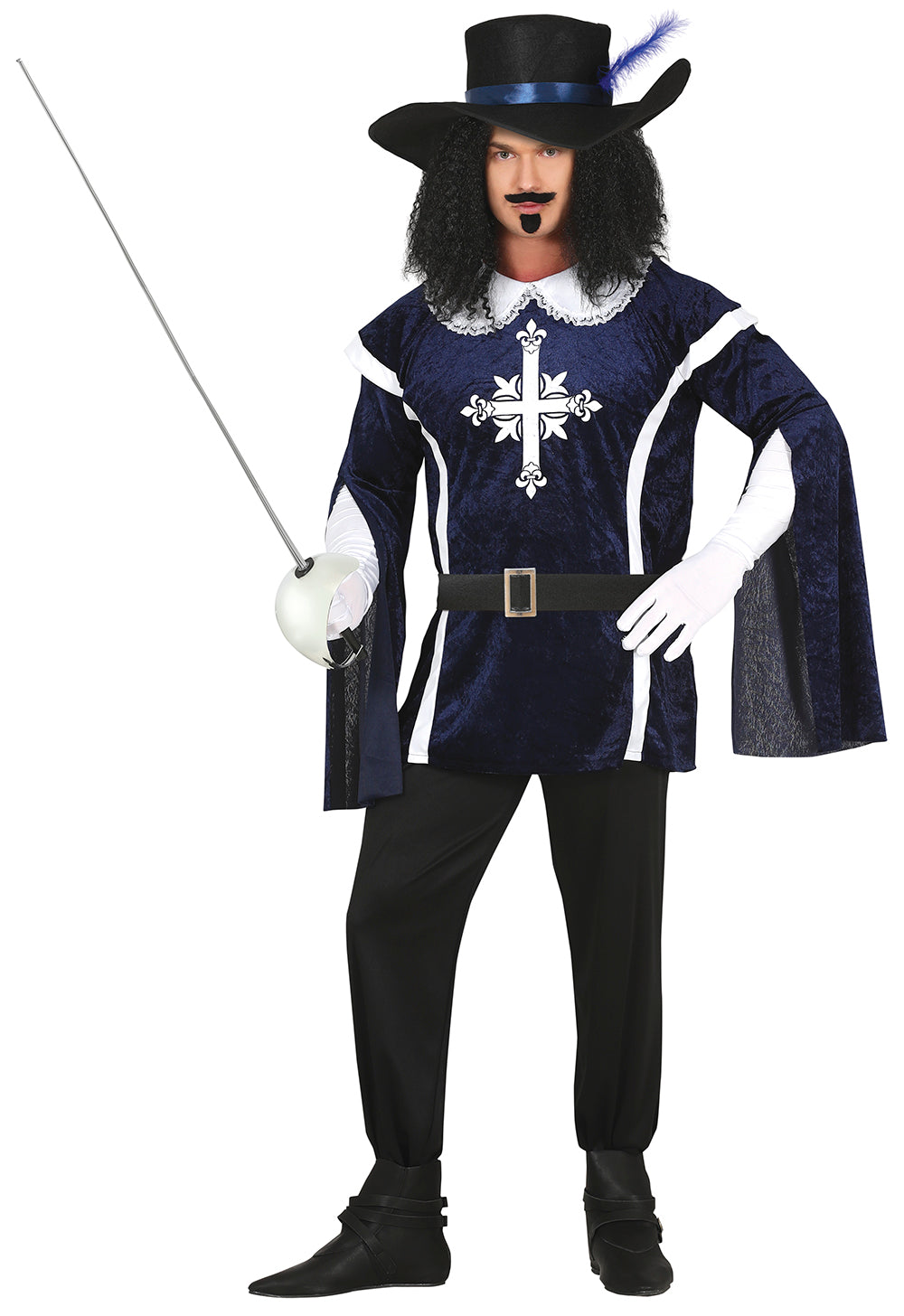 Déguisement Mousquetaire Homme - Tunique, Ceinture, Pantalon et Chapeau