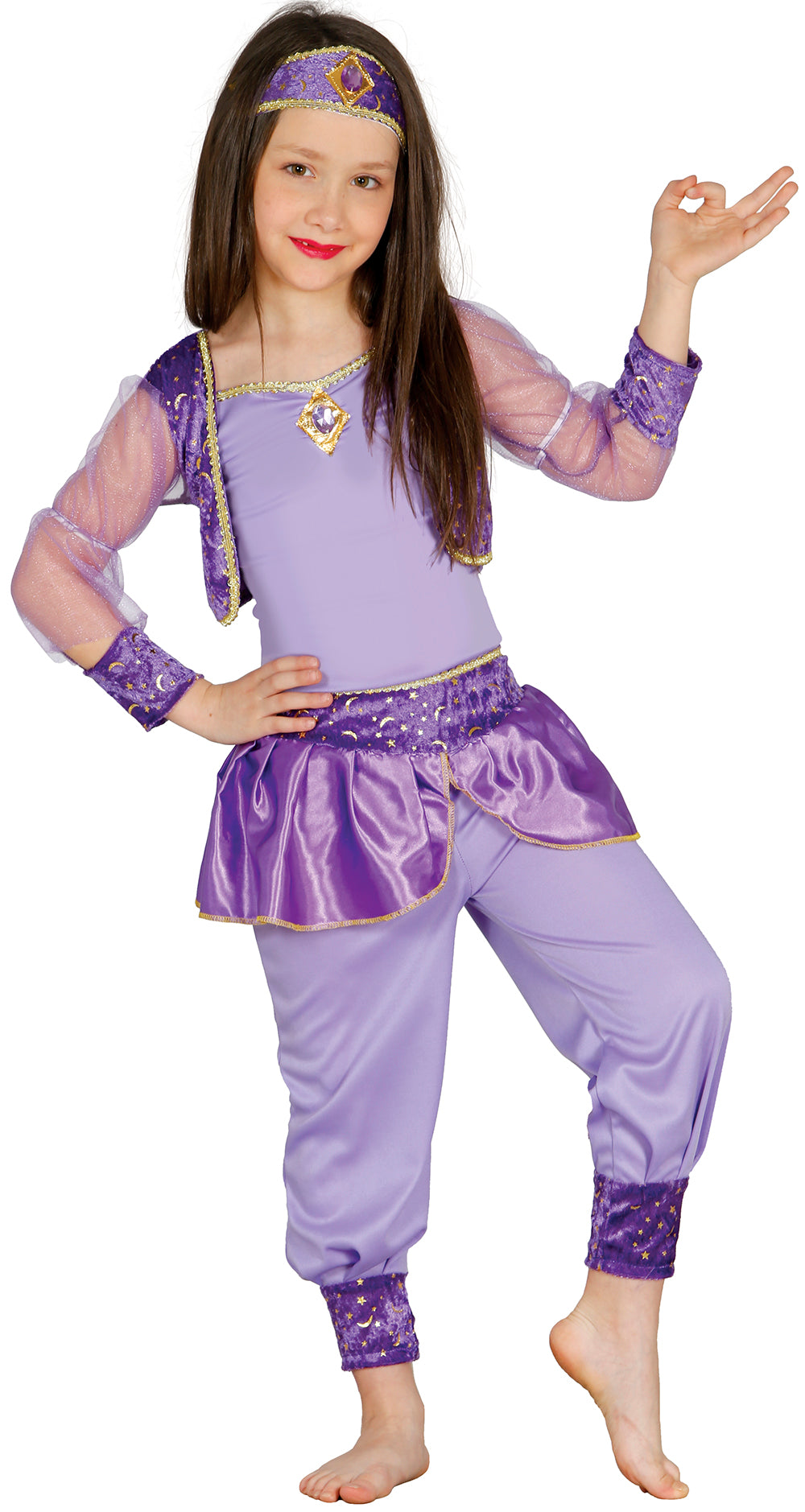Déguisement Danseuse du Ventre Fille - T-Shirt, Bandeau et Pantalon