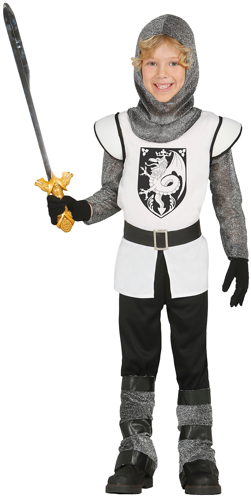 Déguisement Chevalier Garçon - Capuche, Tunique, Ceinture et