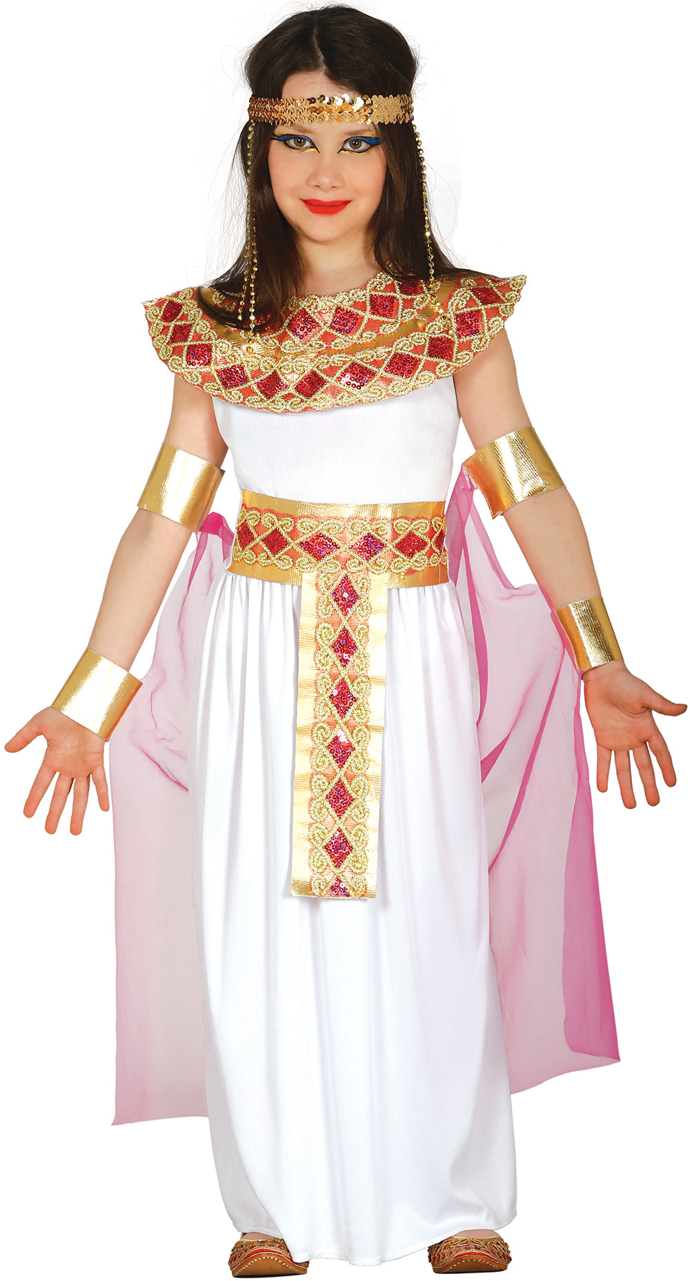 Déguisement Égyptienne Fille - Bracelets, Cape, Ceinture et Robe