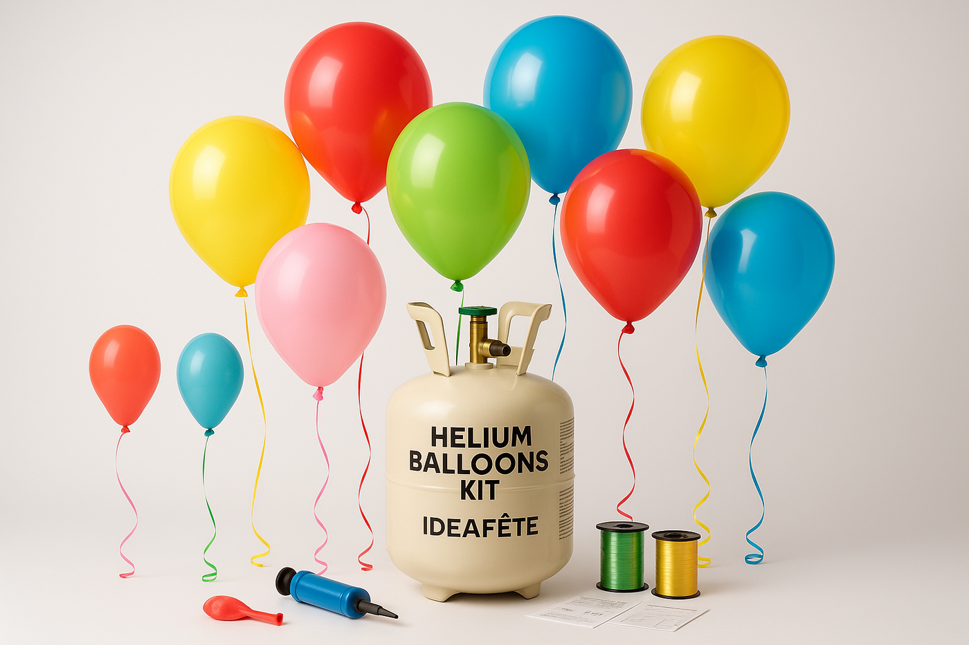 Kit hélium ballons IdéaFête - Gonflage fête maison Côte d'Azur Mougins Villeneuve-Loubet