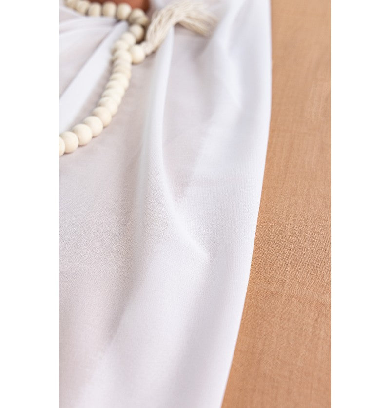 Voile décoratif blanc – mariage, table et arche – rouleau 48 cm x 5 m
