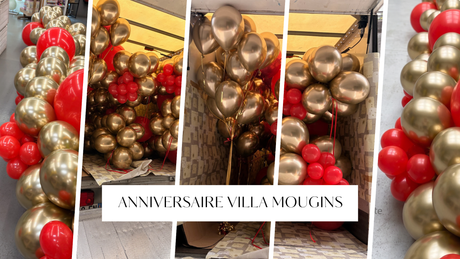 Scénographie d'anniversaire de luxe : 30 ans en Rouge & Or dans une villa à Mougins