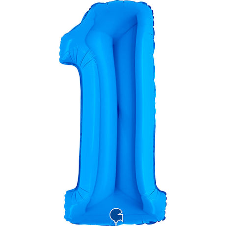 Ballon géant bleu en forme de 1 pour anniversaire ou célébration