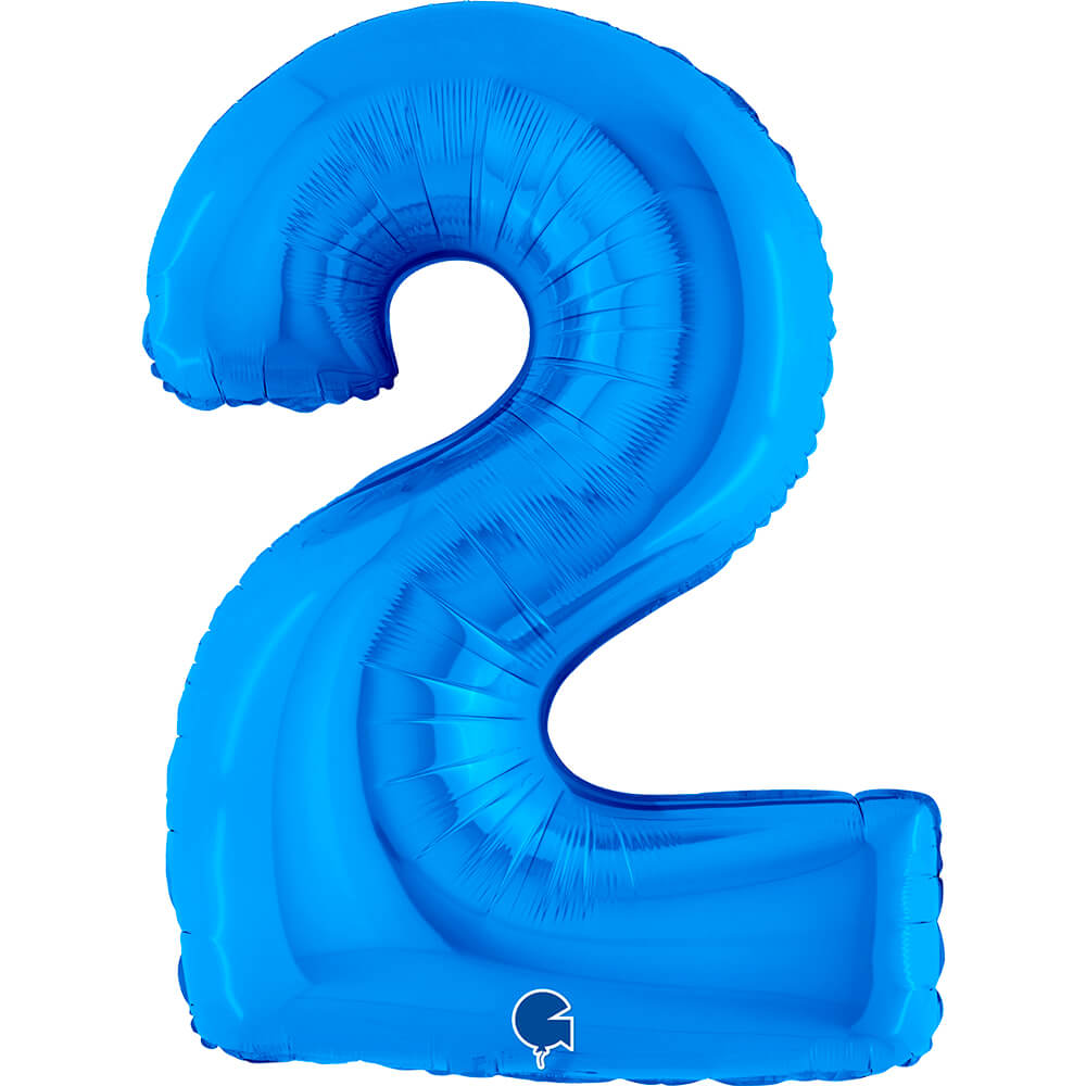 Ballon chiffre bleu - 40" - Gonflage Hélium en boutique