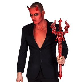 Deluxe devil trident prop for adults, 73 cm long, made of 100% polyethylene, ideal for Halloween costumes and demon or angel themed parties.