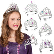 Silver Diana tiara for girls made of 100% polystyrene, fairy tale princess accessory for children, royal themed party favor.