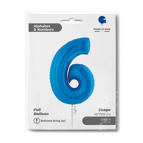 Ballon chiffre bleu - 40" - Gonflage Hélium en boutique
