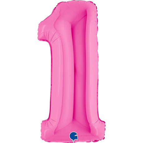 Ballon chiffre - Fuchsia holographique - 40" - Gonflage Hélium en boutique