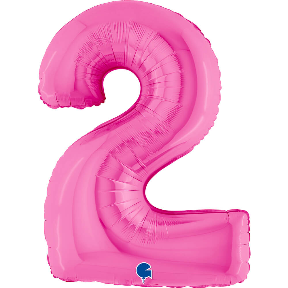 Ballon chiffre - Fuchsia holographique - 40" - Gonflage Hélium en boutique