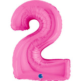 Ballon chiffre - Fuchsia holographique - 40" - Gonflage Hélium en boutique