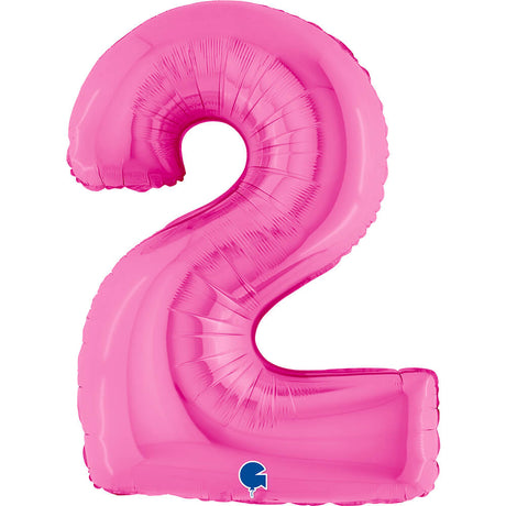 Ballon chiffre - Fuchsia holographique - 40" - Gonflage Hélium en boutique