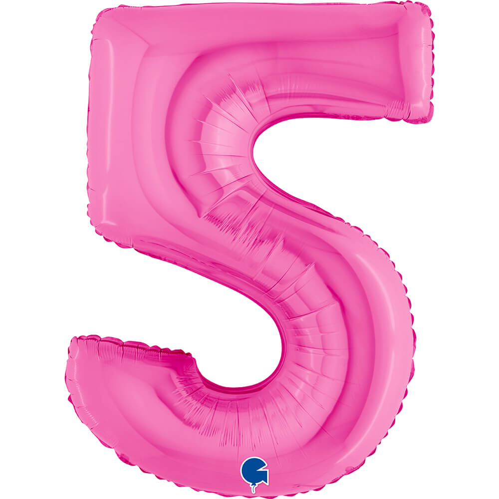 Ballon chiffre - Fuchsia holographique - 40" - Gonflage Hélium en boutique