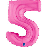 Ballon chiffre - Fuchsia holographique - 40" - Gonflage Hélium en boutique