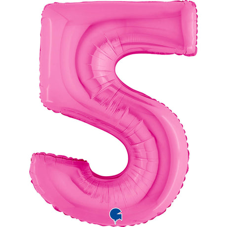 Ballon chiffre - Fuchsia holographique - 40" - Gonflage Hélium en boutique