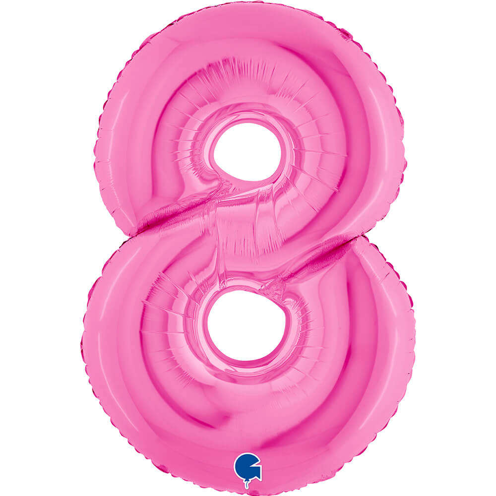 Ballon chiffre - Fuchsia holographique - 40" - Gonflage Hélium en boutique