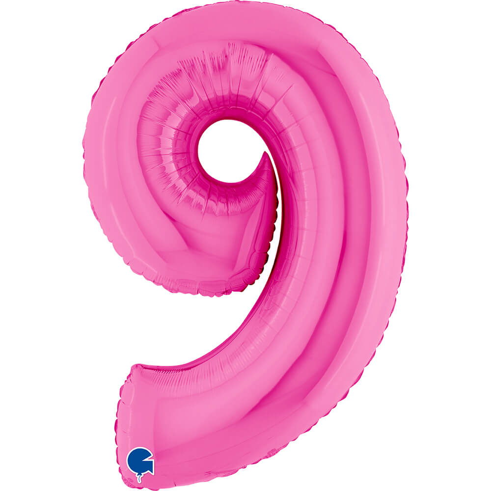 Ballon chiffre - Fuchsia holographique - 40" - Gonflage Hélium en boutique
